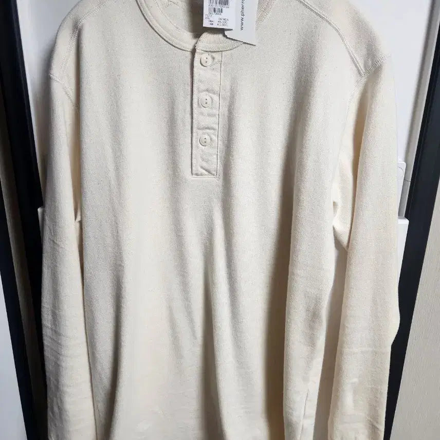 [BUNJANG] Pherrow's Henley Neck Long Sleeve Oatmeal XXL / 페로우즈 헨리넥 롱슬리브 오트밀 XXL