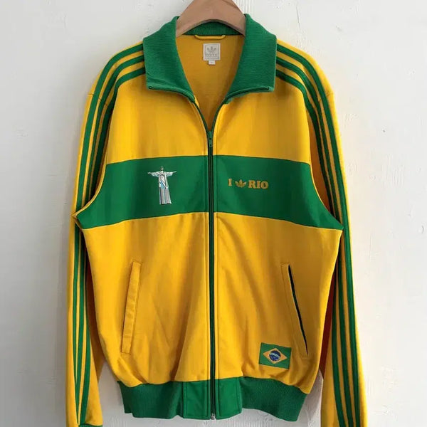 [BUNJANG] Adidas Brazil Track Top Yellow Green / adidas 아디다스 옐로우 그린 배색 브라질 트랙탑