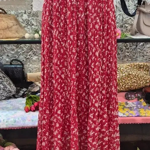 [BUNJANG] INGNI Chiffon Pleats Long Skirt / INGNI 잉그 쉬폰 플리츠 롱스커트 55 66 77 프리사이즈