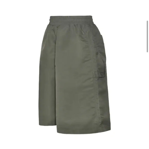 [BUNJANG] MJD Lina Nylon Wide Carpenter Bermuda Pants Khaki / MJD 리나일론 와이드 카펜터 버뮤다 팬츠 카키