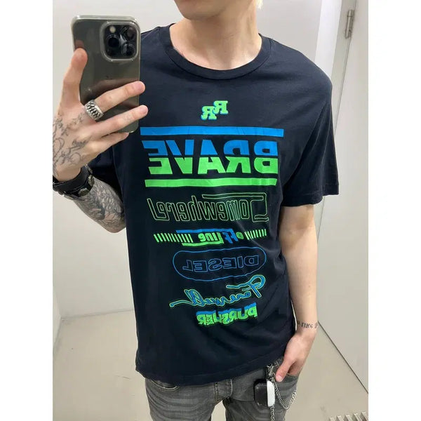 [BUNJANG] Diesel Cyber Lettering Short-Sleeve T-Shirt / 디젤 사이버 레터링 반팔티 r4379
