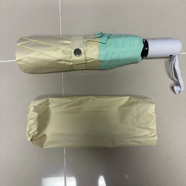[BUNJANG] Mint and Ivory Foldable Umbrella with Cover / 접이식 우산