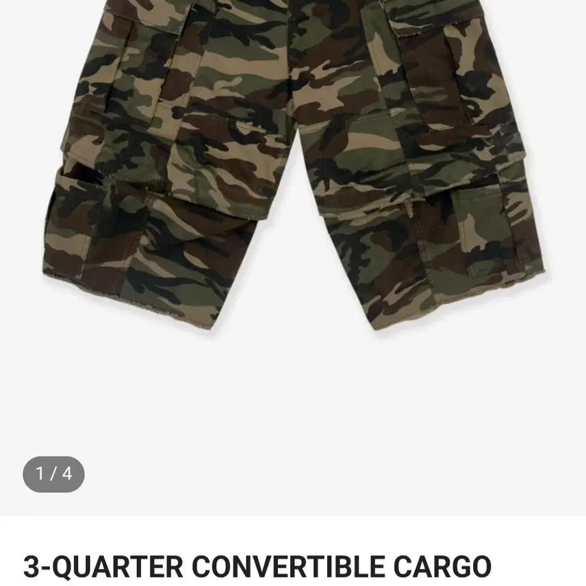 [BUNJANG] Project G/R 3 Quarter Convertible Cargo Shorts Camo Size 2 / 프로젝트 G/R 3쿼터 컨버터블 카고쇼츠 카모 2사이즈