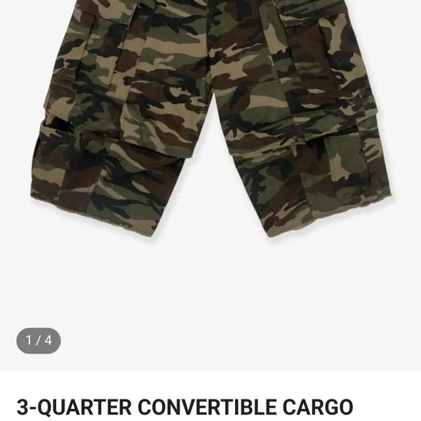 [BUNJANG] Project G/R 3 Quarter Convertible Cargo Shorts Camo Size 2 / 프로젝트 G/R 3쿼터 컨버터블 카고쇼츠 카모 2사이즈