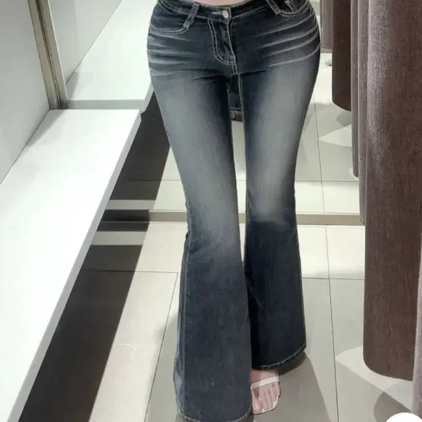 [BUNJANG] Cool Material Summer Denim Hip Pad Bootcut Jeans XS / 쿨소재 여름데님 골반패드 부츠컷 청바지 xs