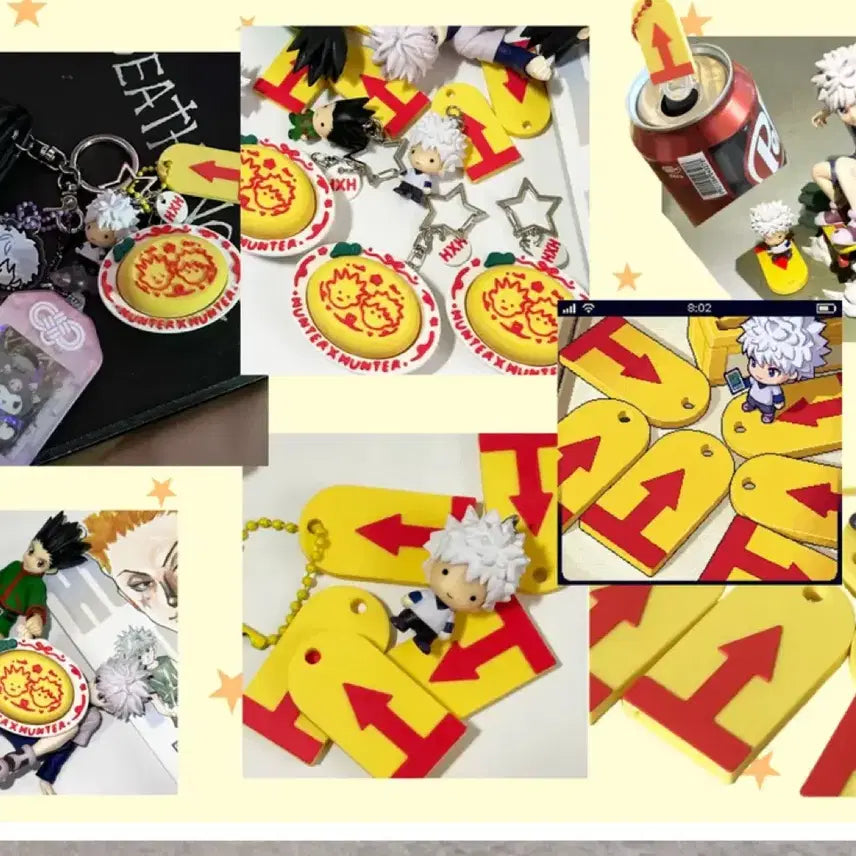 [BUNJANG] Hunter x Hunter Gon & Killua Omurice Keyring & Can Opener / 헌터헌터 헌헌 키르아 곤 오므라이스 클리커 키링 캔오프너 캔따개