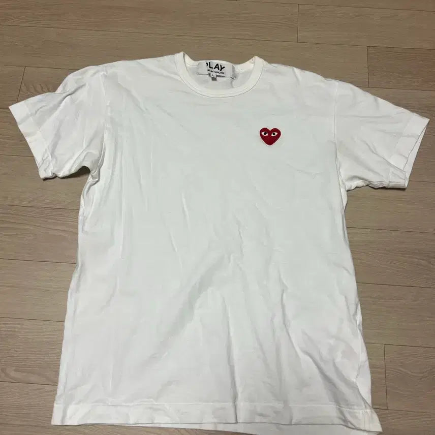 [BUNJANG] Comme des Garçons Play White Short Sleeve T-Shirt L / 꼼데가르송 플레이 반팔티 화이트 L