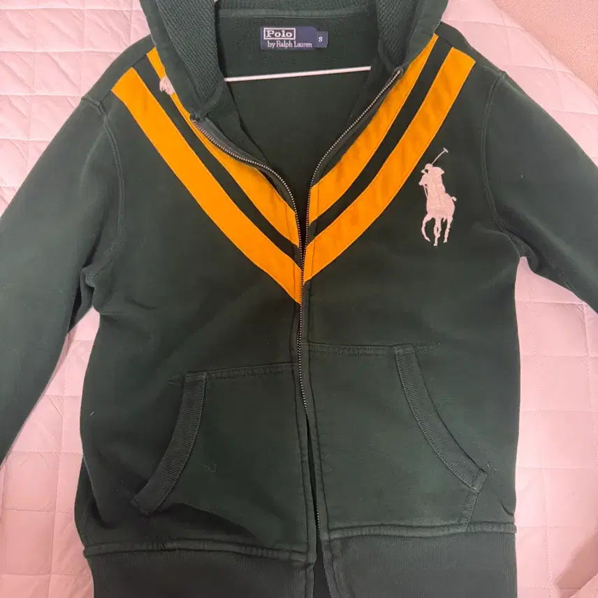 [BUNJANG] Polo Ralph Lauren Colorblock Hoodie Zip-Up / 폴로 랄프로렌 그린/옐로우 배색 후드 집업