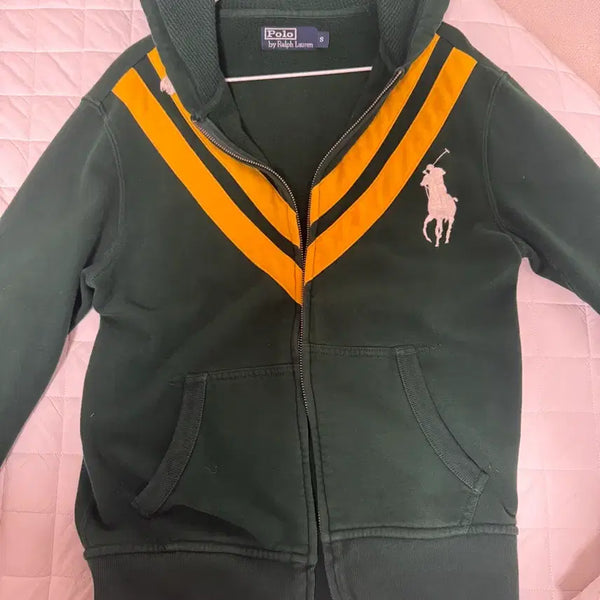[BUNJANG] Polo Ralph Lauren Colorblock Hoodie Zip-Up / 폴로 랄프로렌 그린/옐로우 배색 후드 집업