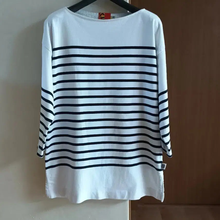 [BUNJANG] Lucky Chouette 7-Sleeve Striped T-Shirt / 럭키슈에뜨 7부 소매 단가라 티셔츠 free