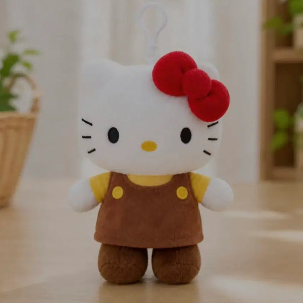 [BUNJANG] Sanrio Hello Kitty Alba Cafe Brown 12cm Keyring (New) / (새제품) 산리오 헬로키티 알바카페 브라운 12cm 키링