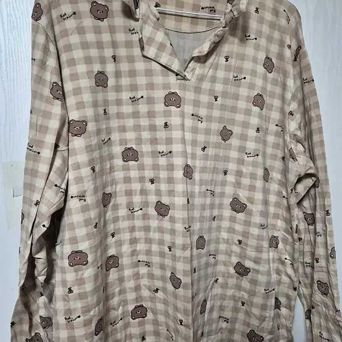 [BUNJANG] Checkered Bear Pajamas / 체크 베어 잠옷
