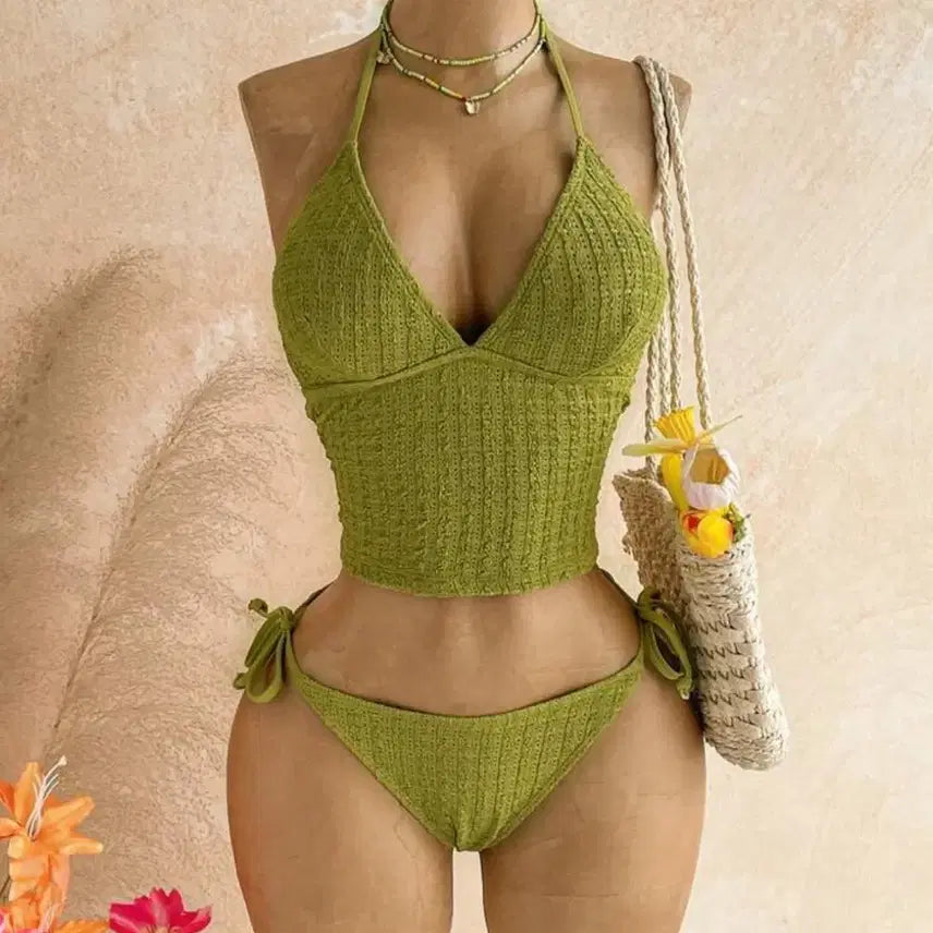 [BUNJANG] Halterneck Bikini Green / 홀터넥 그린 비키니