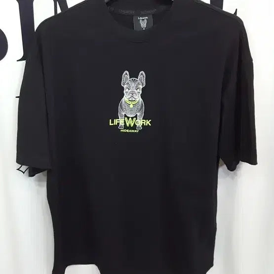 [BUNJANG] LifeWork Men's Oversized Short-Sleeve T-Shirt Black Free Size / 라이프워크 남성 오버핏 반팔 블랙 프리