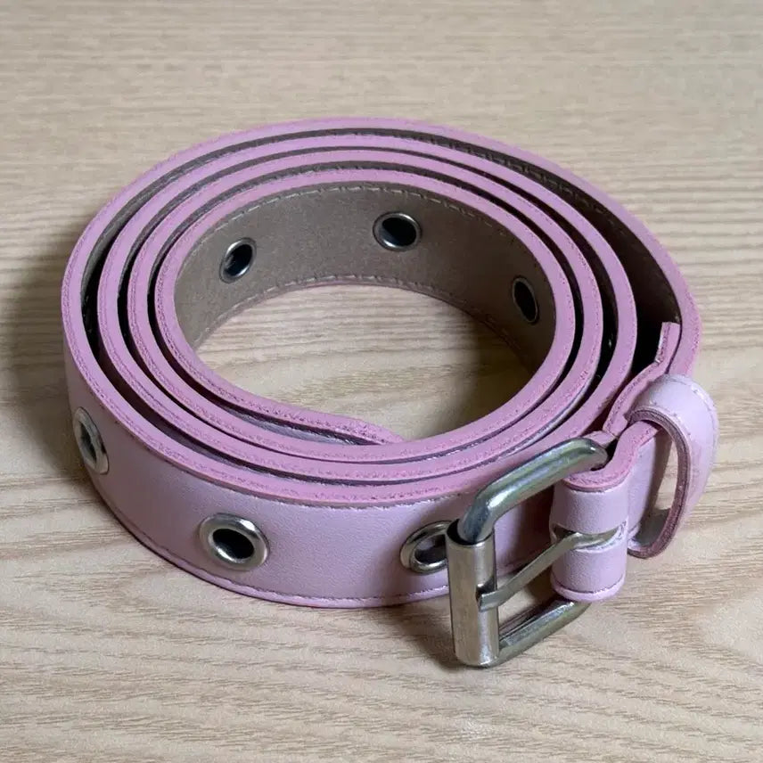[BUNJANG] Pink Eyelet Belt / 핑크 아일렛 벨트