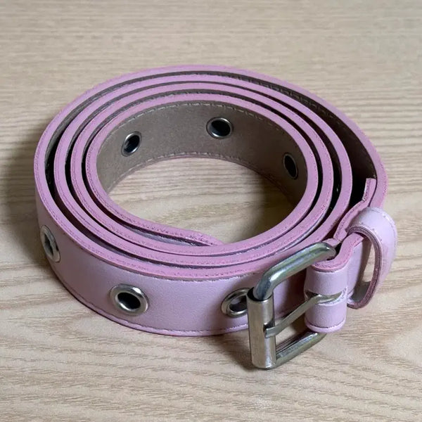 [BUNJANG] Pink Eyelet Belt / 핑크 아일렛 벨트