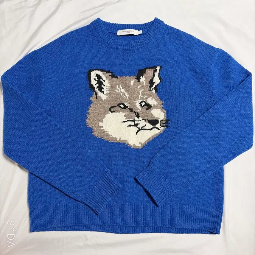 [BUNJANG] Maison Kitsuné Fox Head Knit Blue L / 메종키츠네 폭스헤드 니트 블루