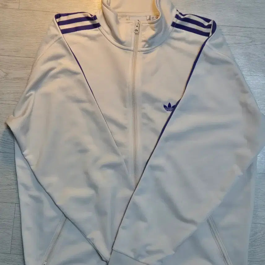 [BUNJANG] Adidas Beckenbauer Ivory Purple Track Top XS / 아디다스 베켄바우어 아이보리 퍼플 트랙탑 XS