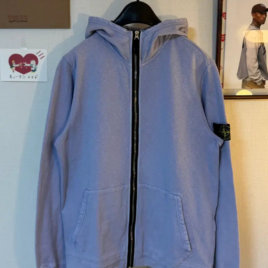 [BUNJANG] Stone Island Garment Dyed Patch Hoodie Zip-Up / 스톤아일랜드 가먼트다잉 와펜 후드 집업