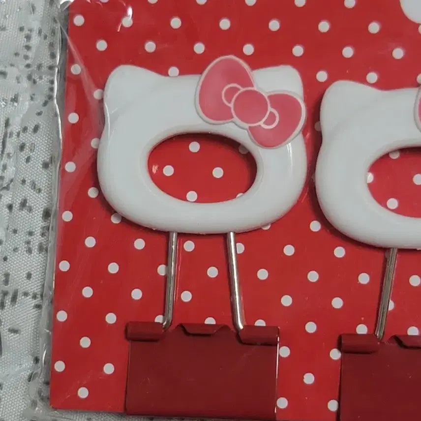 [BUNJANG] Sanrio Hello Kitty Classic Double Clip Set (4 pcs) / 새상품 아이러브키티 고전 헬로키티 더블 클립 집게 4개 세트 2015 문구 다꾸