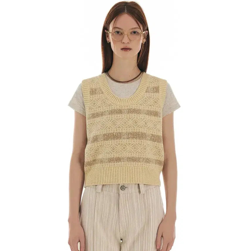 [BUNJANG] Grove Vinter Knit Vest Beige / 그로브 VINTER KNIT VEST BEIGE 니트 베스트