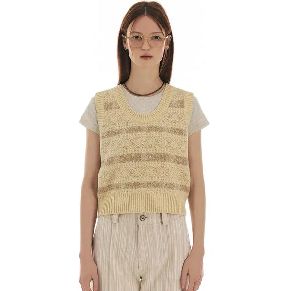 [BUNJANG] Grove Vinter Knit Vest Beige / 그로브 VINTER KNIT VEST BEIGE 니트 베스트