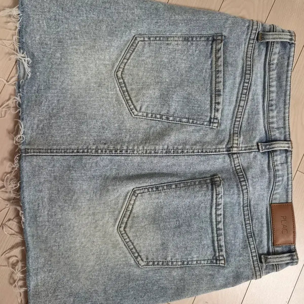 [BUNJANG] Plac Jeans Light Wash Denim Mini Skirt / 플랙진 청치마 연청 데님 스커트