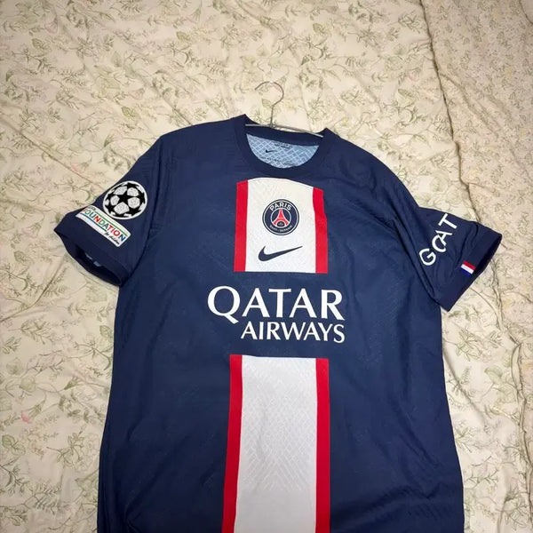 [BUNJANG] Paris Saint-Germain 2022-23 Home Kylian Mbappé Champions League Patch Jersey (Overseas L / KR 105) / 22-23 파리 생제르맹 홈 ADV(해외 L 105) 음바페 챔스 패치 팝니다