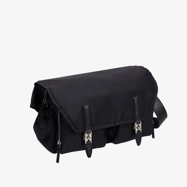 [BUNJANG] Vunque Hey Double Pocket Shoulder Medium Black Bag / 분크 헤이 더블 포켓 숄더 미듐 블랙