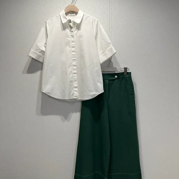 [BUNJANG] COS Round Collar Short Sleeve Blouse / 코스 라운드카라 반팔 블라우스