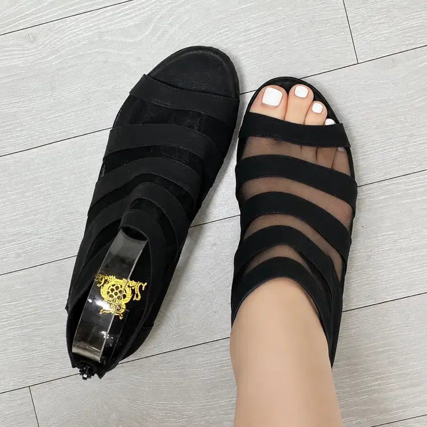 [BUNJANG] Mesh Wedge Heels - Size 250 / 매쉬 갸루언니 망사 웨지구두