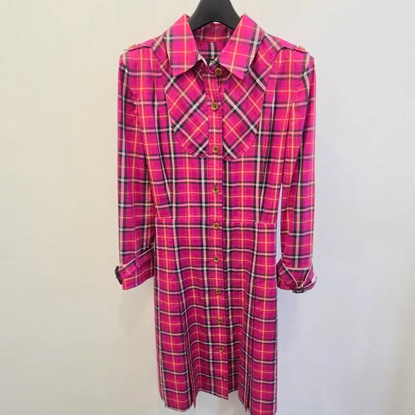 [BUNJANG] Beanpole Check Shirt Dress / 빈폴 체크 셔츠 원피스