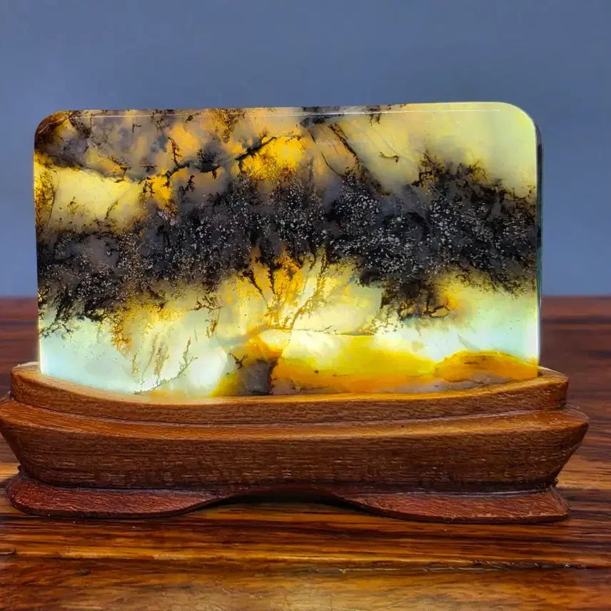 [BUNJANG] Color Agate Stone Mineral Suiseki Display Stone / 26081737 좋은 기운을 주고수림 문양이 환상적인 컬러마노석 광물 수석 팝니다