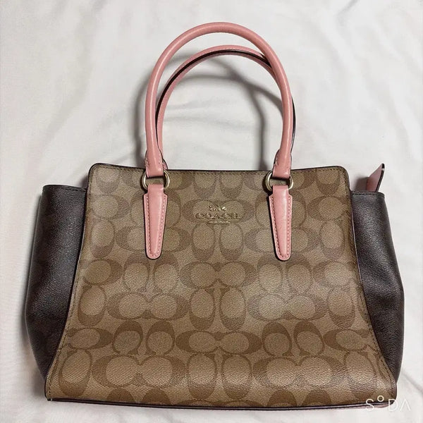 [BUNJANG] Coach Tote Bag Brown Pink / 코치 토트백 브라운 핑크