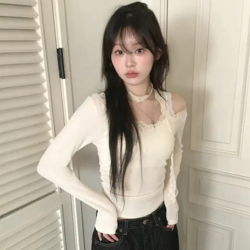 [BUNJANG] Avely Mini Poe Keya Lace Slim Set / (새상품,가격고정)에이블리 미니포에 키야 레이스 슬림 세트