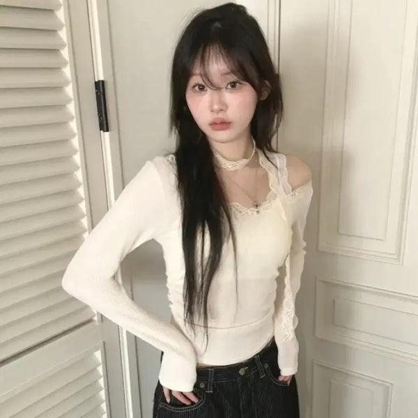 [BUNJANG] Avely Mini Poe Keya Lace Slim Set / (새상품,가격고정)에이블리 미니포에 키야 레이스 슬림 세트