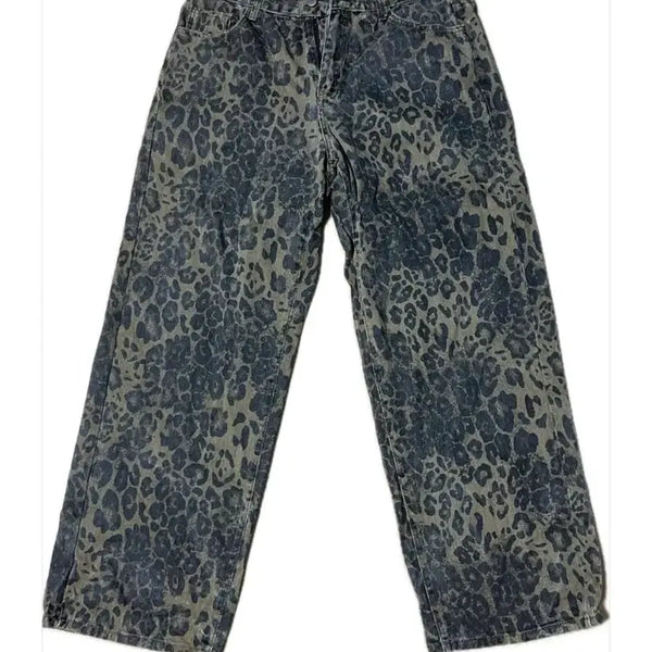 [BUNJANG] Vintage Leopard Print Denim Pants / 빈티지 호피 레오파드 데님 팬츠