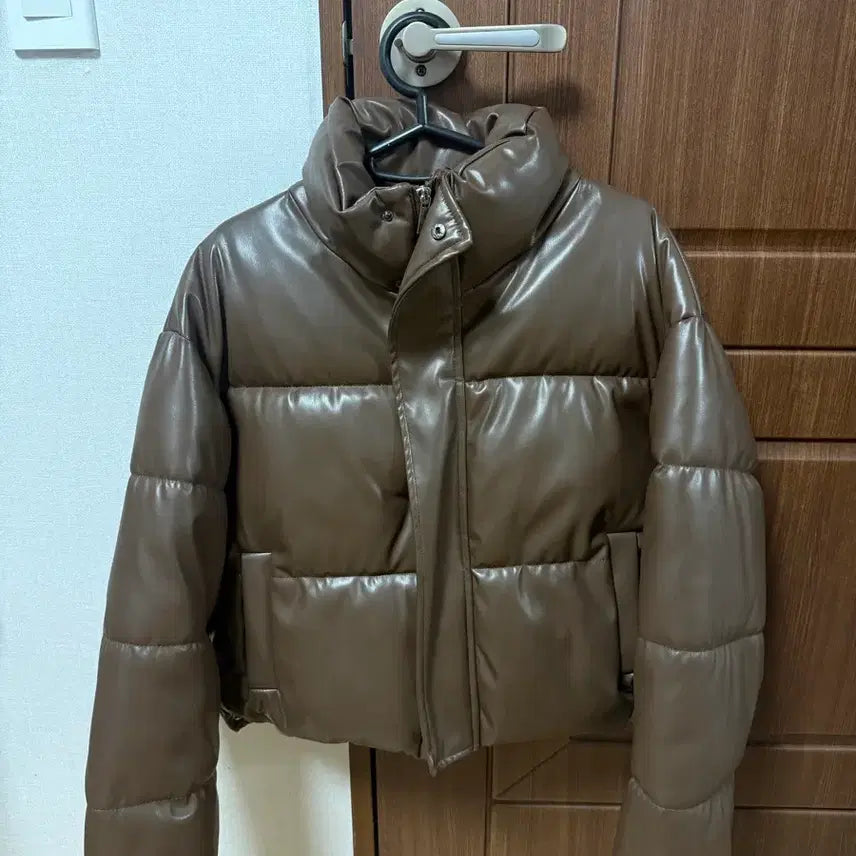 [BUNJANG] Leather Padded Jacket / 보세 가죽패딩