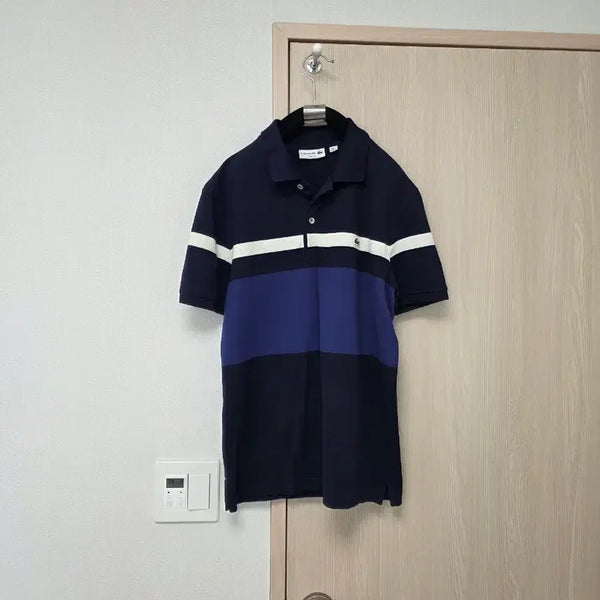 [BUNJANG] Lacoste Men's Slim Fit Polo Shirt Navy White Blue / 랴코스테 호칭4. (슬림핏 95추천)