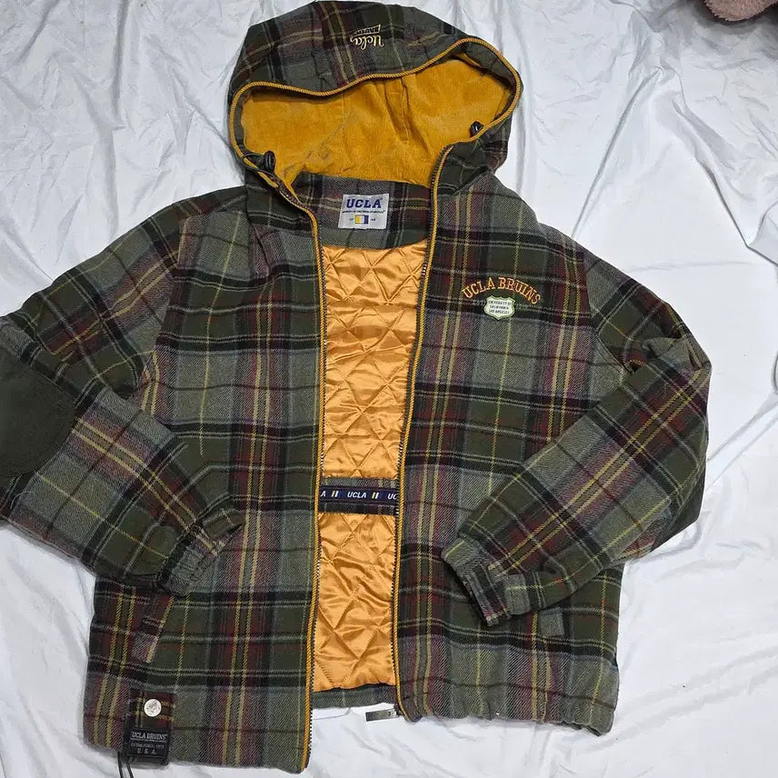 [BUNJANG] UCLA Tartan Check Acrylic Wool Blend Hooded Jacket M / UCLA 타탄 체크 아크릴 울 혼방 후드 자켓 UJP1453 M
