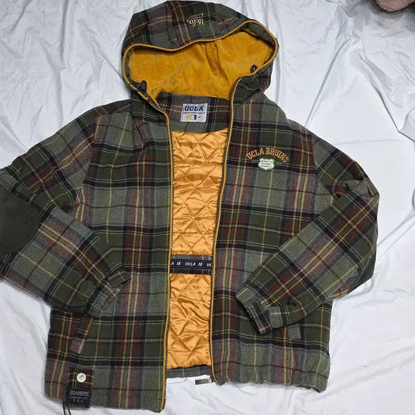 [BUNJANG] UCLA Tartan Check Acrylic Wool Blend Hooded Jacket M / UCLA 타탄 체크 아크릴 울 혼방 후드 자켓 UJP1453 M
