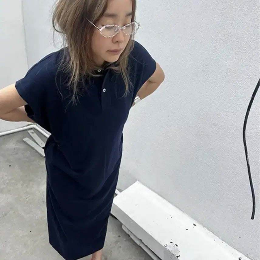 [BUNJANG] Jeongsallong Long Dress Navy Free Size / 정싸롱 롱원피스 새거에요