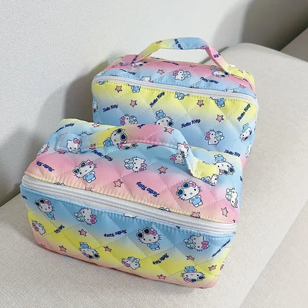 [BUNJANG] Hello Kitty Pastel Rainbow Quilting Pouch / 헬로키티 파스텔 무지개 퀼팅 파우치 / 개당