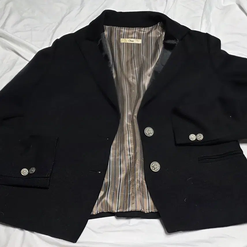 [BUNJANG] Cien Poly-Rayon Blend Black Blazer Jacket Size 77 / Cien 폴리 레이온 혼방 블랙 블레이저 자켓 사이즈 77
