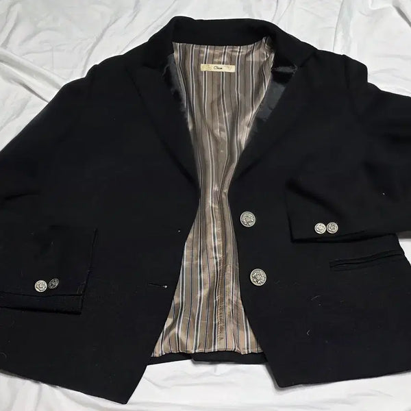 [BUNJANG] Cien Poly-Rayon Blend Black Blazer Jacket Size 77 / Cien 폴리 레이온 혼방 블랙 블레이저 자켓 사이즈 77