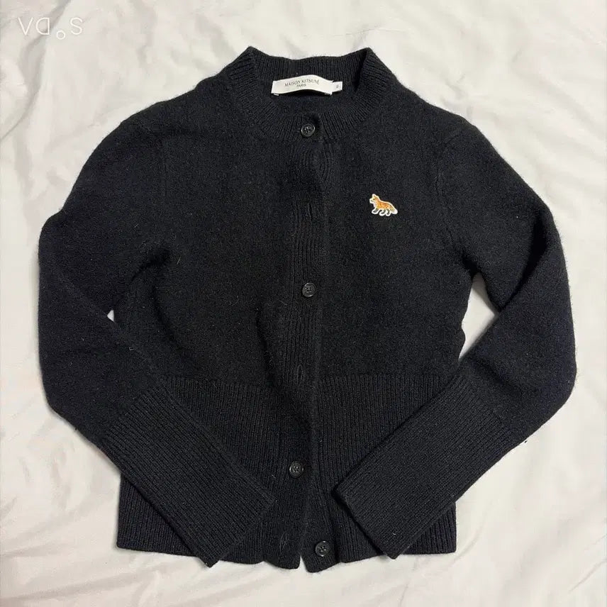 [BUNJANG] Maison Kitsuné Fox Embroidery Cardigan Black XS / 메종키츠네 폭스 자수 가디건 블랙 XS