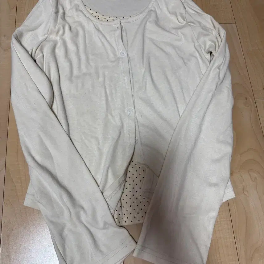 [BUNJANG] Dot Layered T-shirt Cardigan / 도트 레이어드 티셔츠 가디건