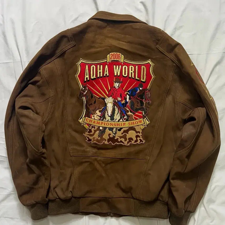 [BUNJANG] Cripple Creek AQHA World Championship Western Leather Jacket / 빈티지 웨스턴 레더자켓