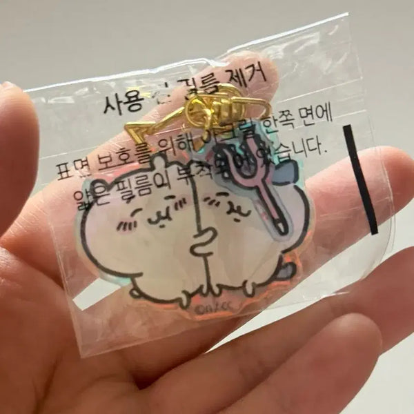 [BUNJANG] Chiikawa Hologram Acrylic Keychain / 치이카와 홀로그램 아크릴 키링