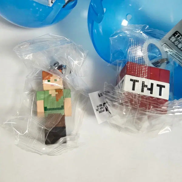[BUNJANG] Minecraft Majirushi Gacha Keychain Decoration Alex + TNT Bundle Set / 마크 마인크래프트 메지루시 가챠 키링 장식 알렉스+TNT 일괄